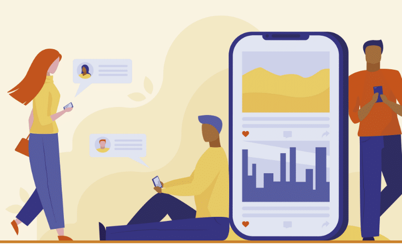 people engaging on social media